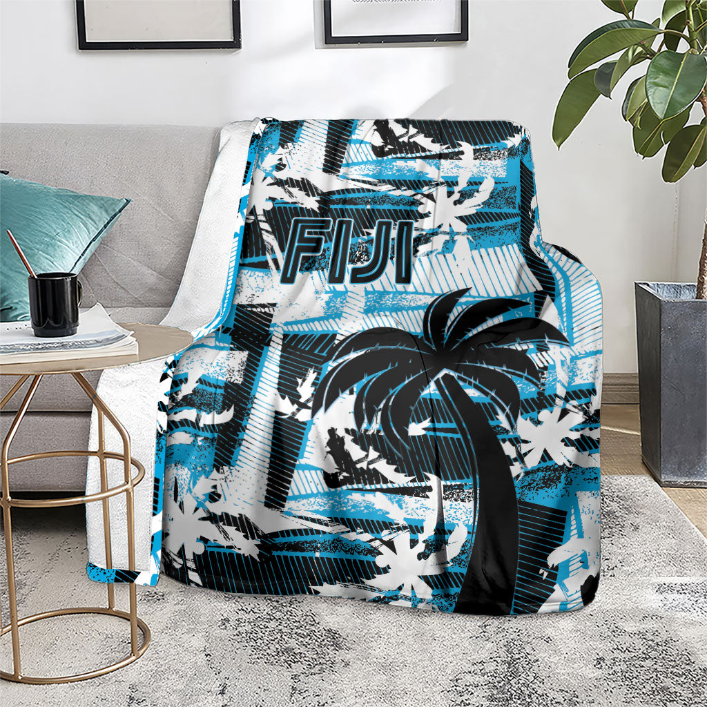 Fijian Rugby Blanket Grunge Palm Stylized