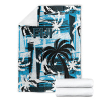 Fijian Rugby Blanket Grunge Palm Stylized