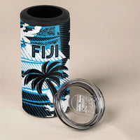 Custom Fijian Rugby 4 in 1 Can Cooler Tumbler Grunge Palm Stylized