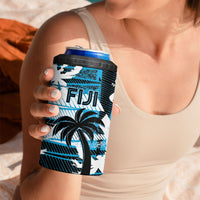 Custom Fijian Rugby 4 in 1 Can Cooler Tumbler Grunge Palm Stylized