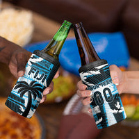 Custom Fijian Rugby 4 in 1 Can Cooler Tumbler Grunge Palm Stylized