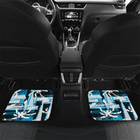 Custom Fijian Rugby Car Mats Grunge Palm Stylized