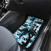 Custom Fijian Rugby Car Mats Grunge Palm Stylized