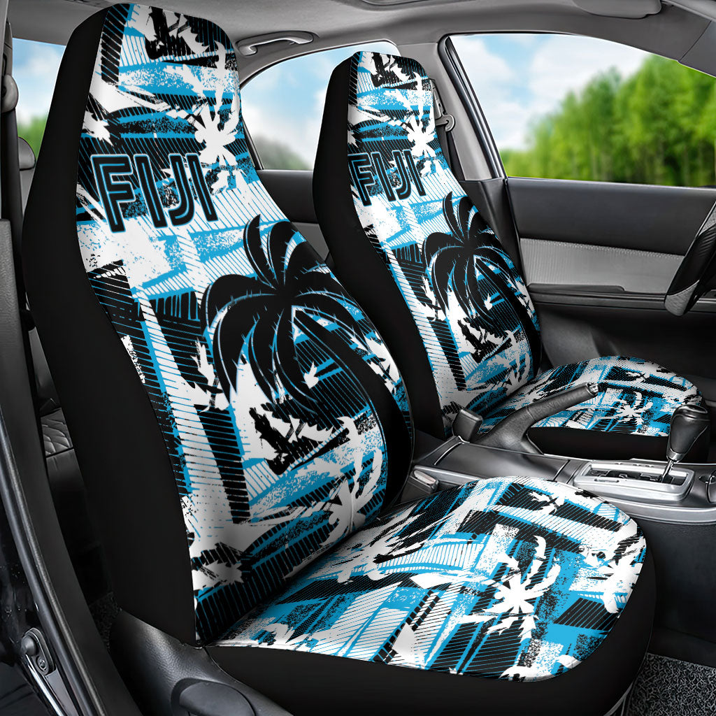 Fijian Rugby Car Seat Cover Grunge Palm Stylized