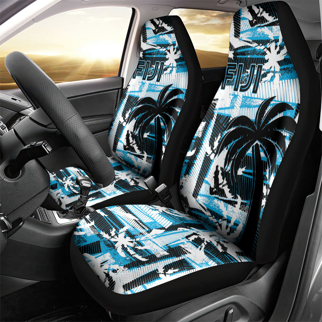 Fijian Rugby Car Seat Cover Grunge Palm Stylized