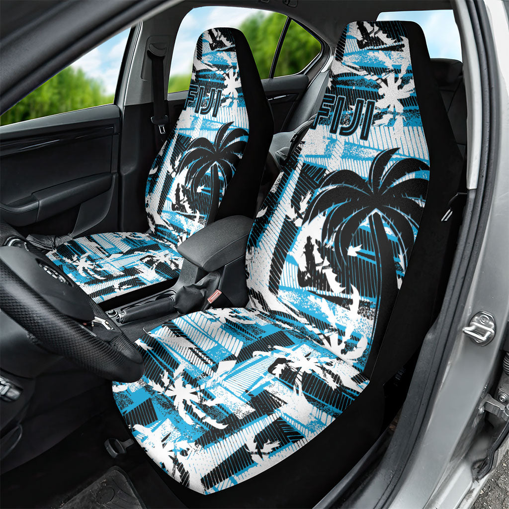 Fijian Rugby Car Seat Cover Grunge Palm Stylized