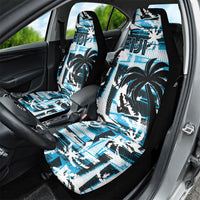 Fijian Rugby Car Seat Cover Grunge Palm Stylized