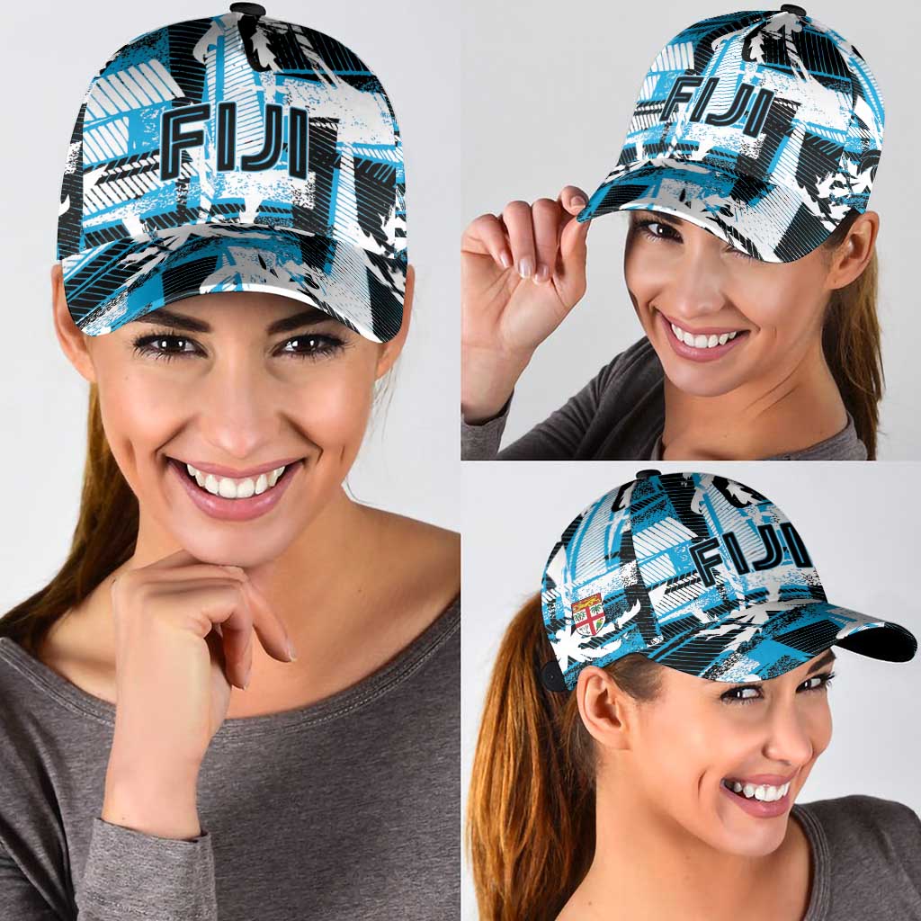 Fijian Rugby Classic Cap Grunge Palm Stylized