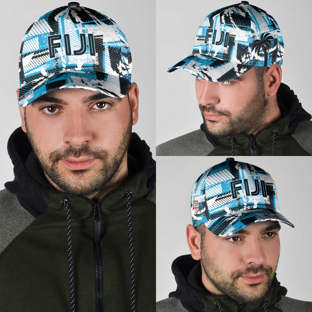 Fijian Rugby Classic Cap Grunge Palm Stylized