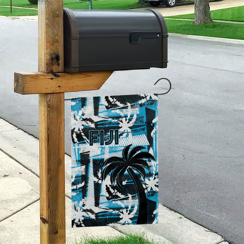 Fijian Rugby Garden Flag Grunge Palm Stylized