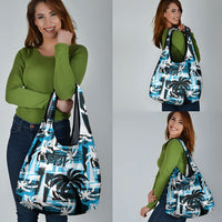 Fijian Rugby Grocery Bag Grunge Palm Stylized