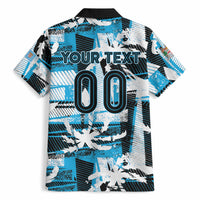 Custom Fijian Rugby Hawaiian Shirt Grunge Palm Stylized