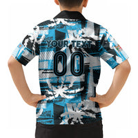 Custom Fijian Rugby Hawaiian Shirt Grunge Palm Stylized