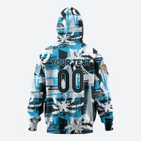 Custom Fijian Rugby Hoodie Grunge Palm Stylized