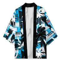 Custom Fijian Rugby Kimono Grunge Palm Stylized
