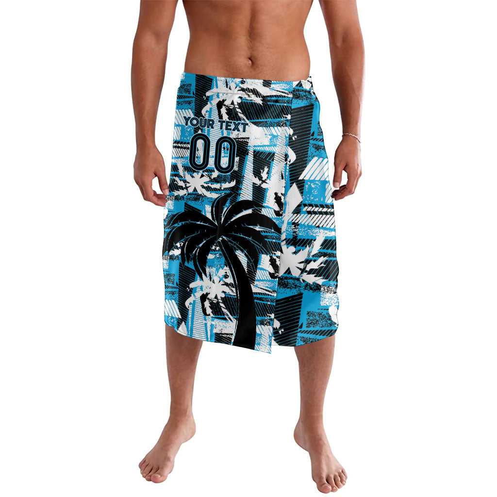 Custom Fijian Rugby Lavalava Grunge Palm Stylized