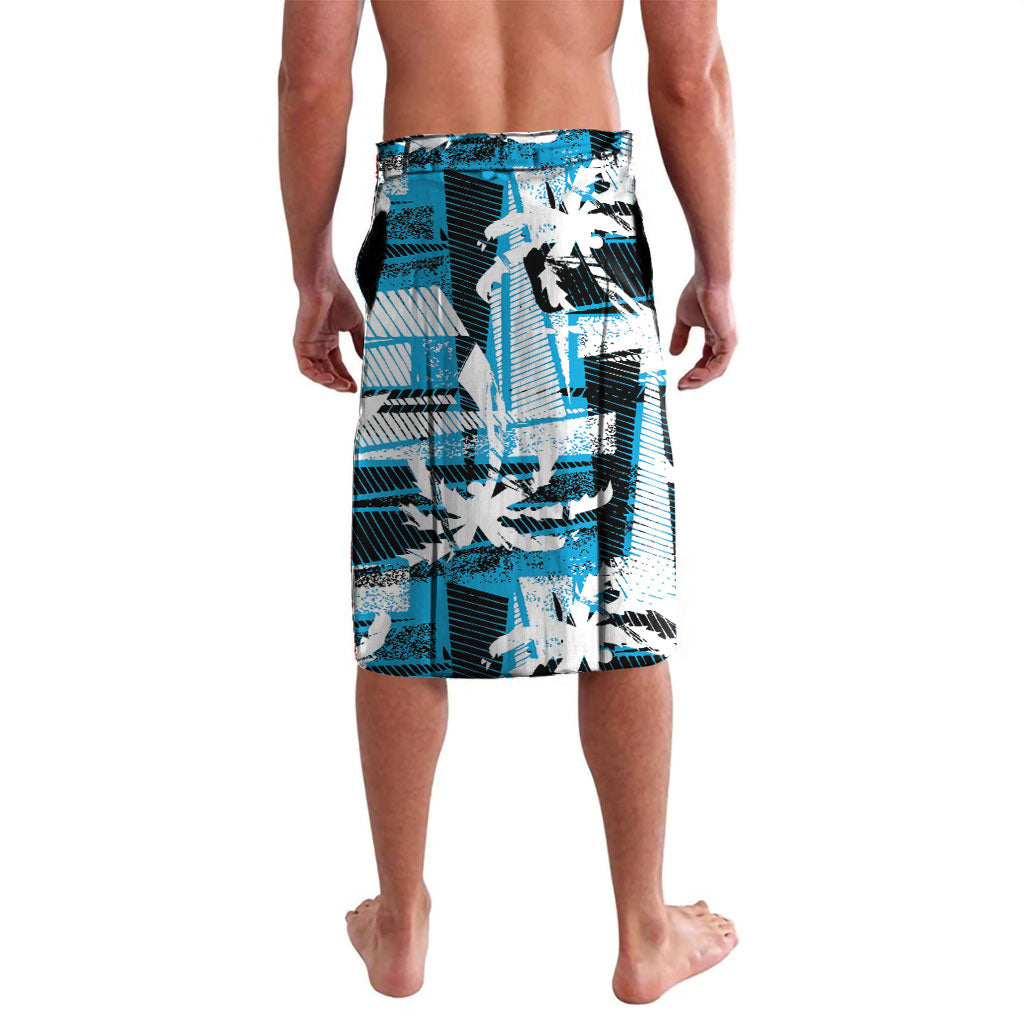 Custom Fijian Rugby Lavalava Grunge Palm Stylized