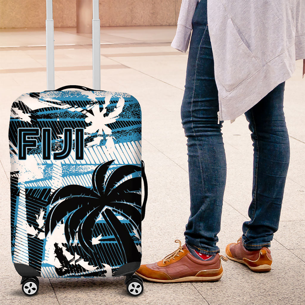 Fijian Rugby Luggage Cover Grunge Palm Stylized