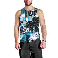 Custom Fijian Rugby Men Tank Top Grunge Palm Stylized