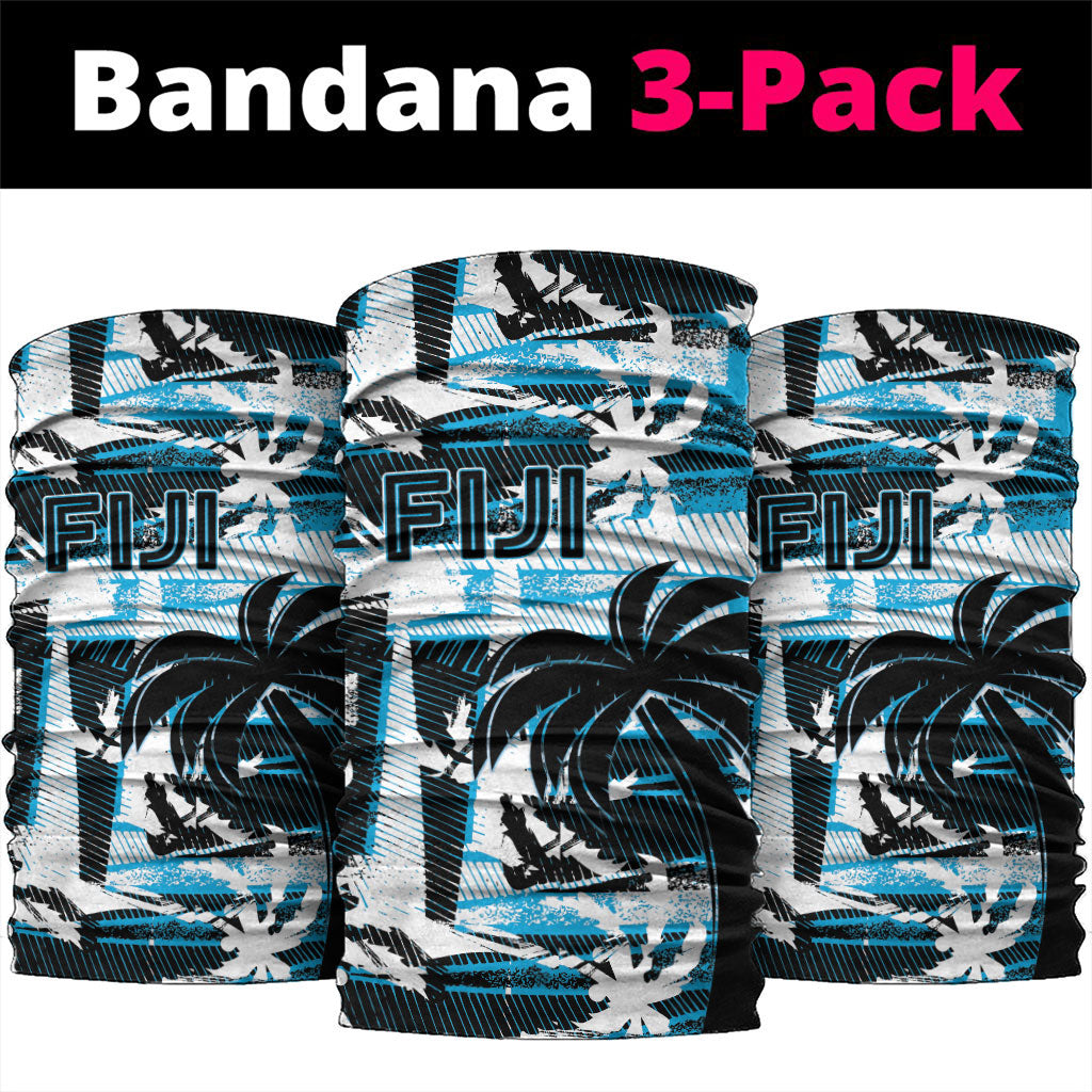Fijian Rugby Neck Gaiter Grunge Palm Stylized