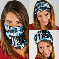 Fijian Rugby Neck Gaiter Grunge Palm Stylized