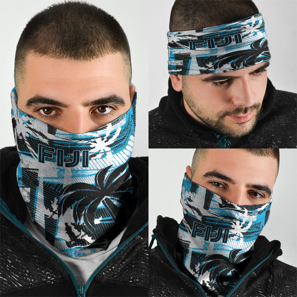 Fijian Rugby Neck Gaiter Grunge Palm Stylized