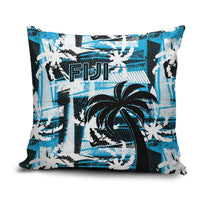 Fijian Rugby Pillow Cover Grunge Palm Stylized