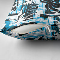 Fijian Rugby Pillow Cover Grunge Palm Stylized