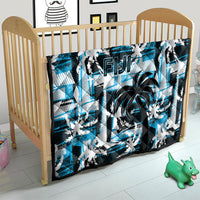Fijian Rugby Quilt Grunge Palm Stylized