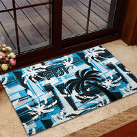 Fijian Rugby Rubber Doormat Grunge Palm Stylized