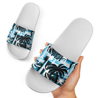 Fijian Rugby Slide Sandals Grunge Palm Stylized