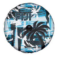 Fijian Rugby Spare Tire Cover Grunge Palm Stylized