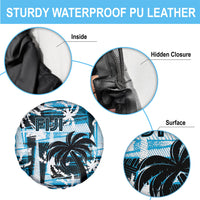 Fijian Rugby Spare Tire Cover Grunge Palm Stylized