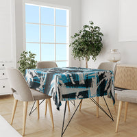 Fijian Rugby Tablecloth Grunge Palm Stylized