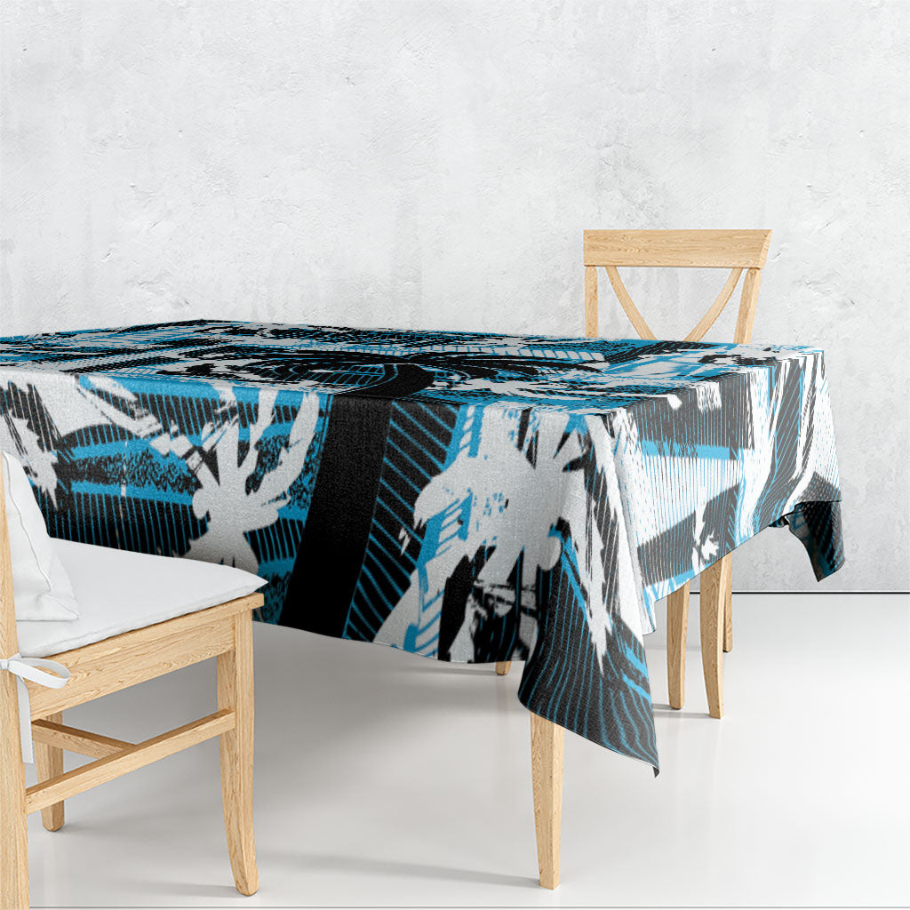 Fijian Rugby Tablecloth Grunge Palm Stylized