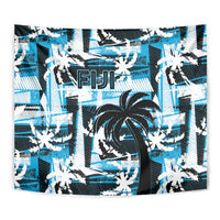 Fijian Rugby Tapestry Grunge Palm Stylized
