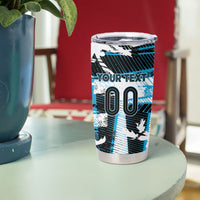 Custom Fijian Rugby Tumbler Cup Grunge Palm Stylized