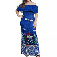 Samoa Rugby Off Shoulder Maxi Dress Manu Samoa Go 2023 World Cup - Wonder Print Shop