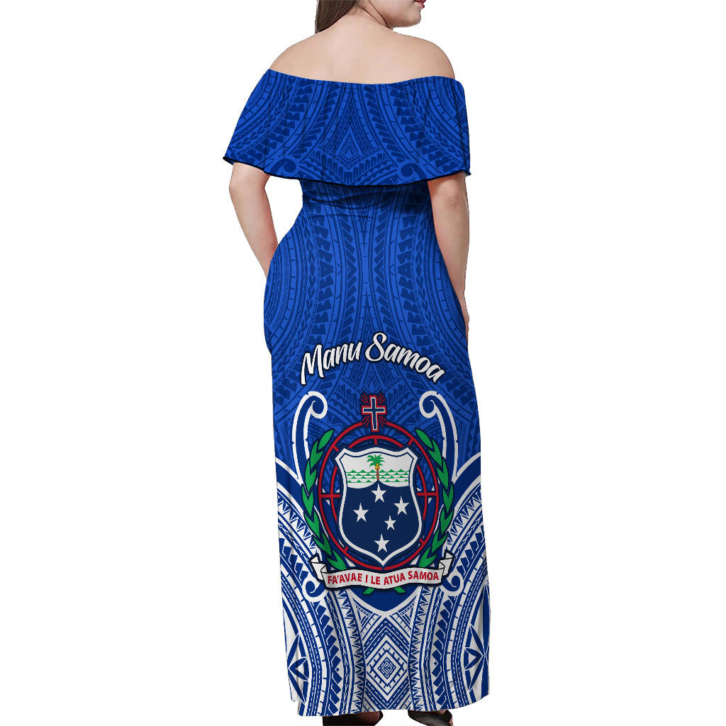 Samoa Rugby Off Shoulder Maxi Dress Manu Samoa Go 2023 World Cup - Wonder Print Shop