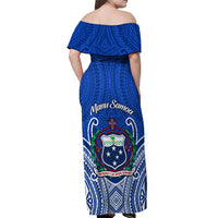 Samoa Rugby Off Shoulder Maxi Dress Manu Samoa Go 2023 World Cup - Wonder Print Shop