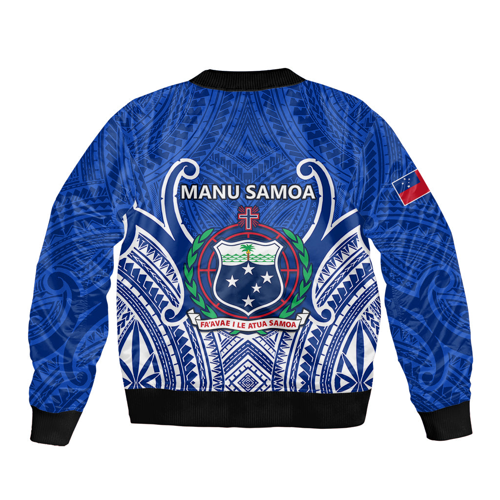 Samoa Rugby Sleeve Zip Bomber Jacket Manu Samoa Go 2023 World Cup - Wonder Print Shop
