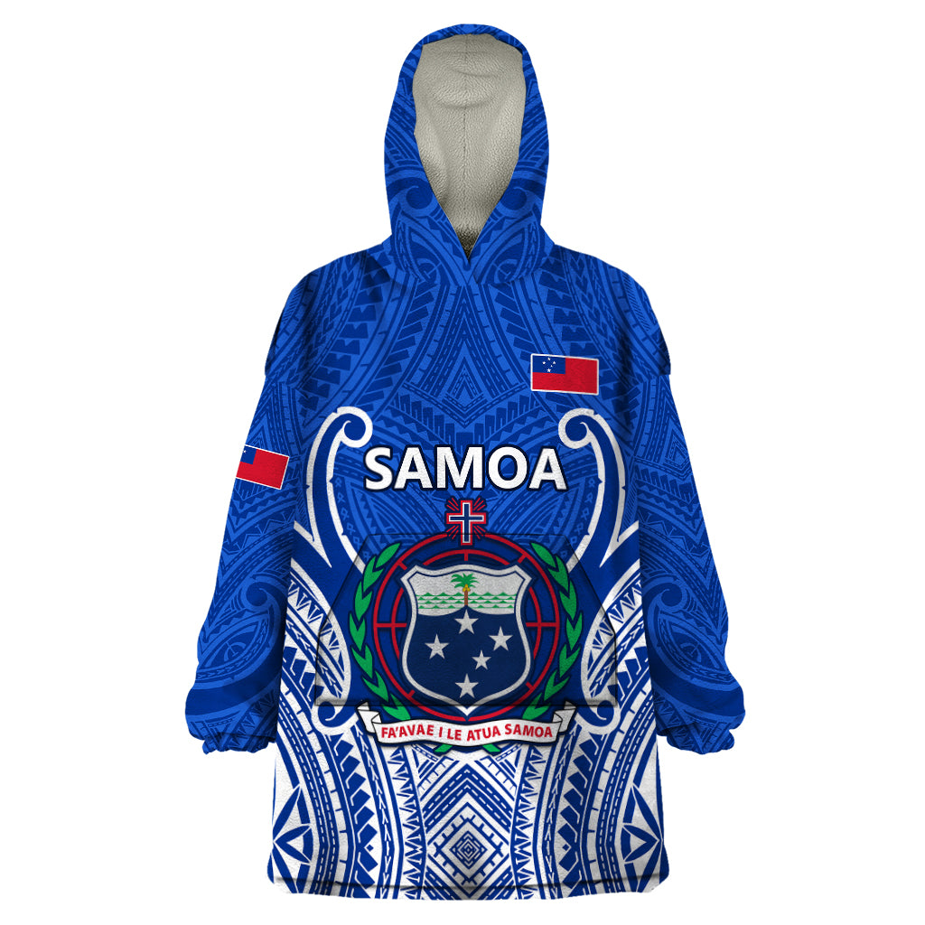 Samoa Rugby Wearable Blanket Hoodie Manu Samoa Go 2023 World Cup - Wonder Print Shop