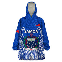 Samoa Rugby Wearable Blanket Hoodie Manu Samoa Go 2023 World Cup - Wonder Print Shop