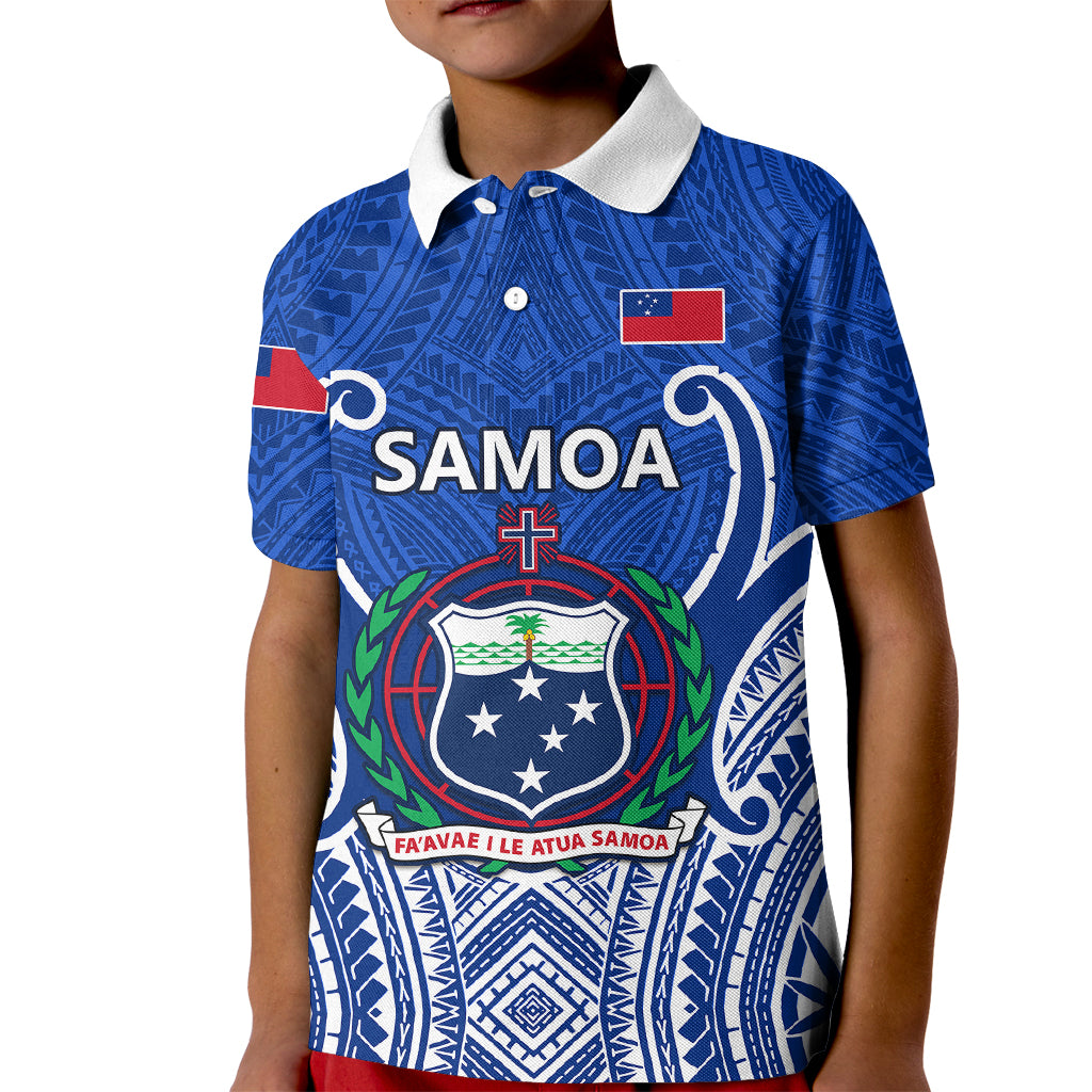 Custom Samoa Rugby Kid Polo Shirt Manu Samoa Go 2023 World Cup - Wonder Print Shop