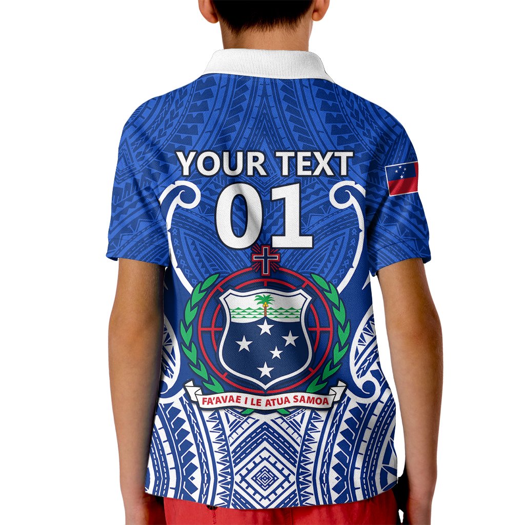 Custom Samoa Rugby Kid Polo Shirt Manu Samoa Go 2023 World Cup - Wonder Print Shop