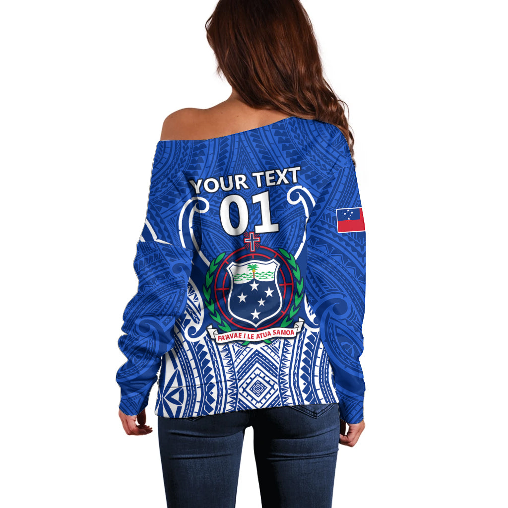 Custom Samoa Rugby Off Shoulder Sweater Manu Samoa Go 2023 World Cup - Wonder Print Shop