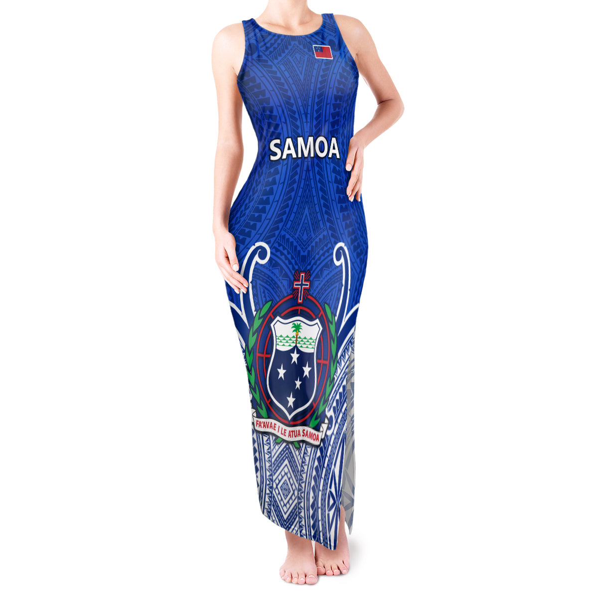 Custom Samoa Rugby Tank Maxi Dress Manu Samoa Go 2023 World Cup - Wonder Print Shop