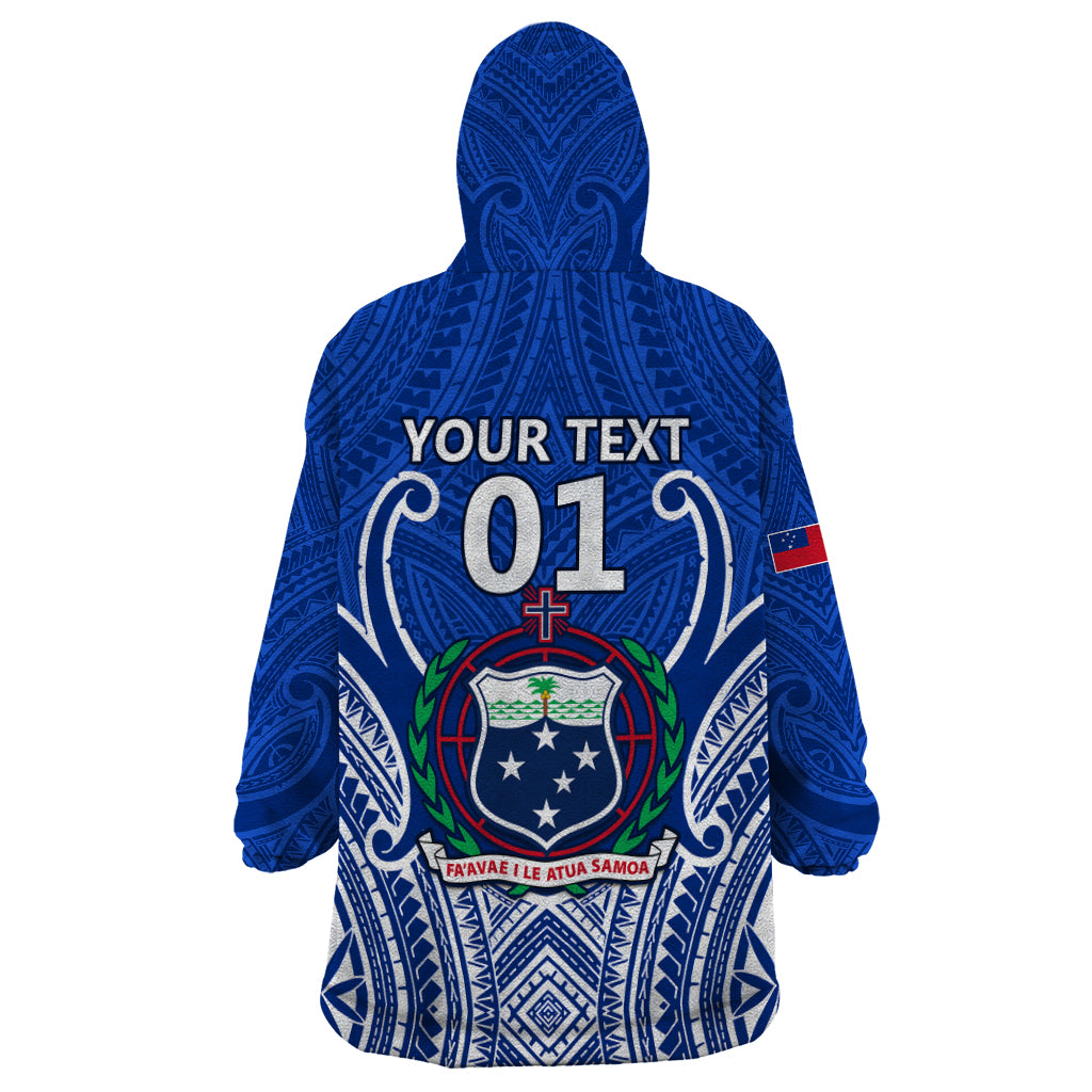 Custom Samoa Rugby Wearable Blanket Hoodie Manu Samoa Go 2023 World Cup - Wonder Print Shop