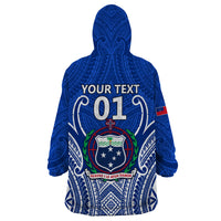 Custom Samoa Rugby Wearable Blanket Hoodie Manu Samoa Go 2023 World Cup - Wonder Print Shop
