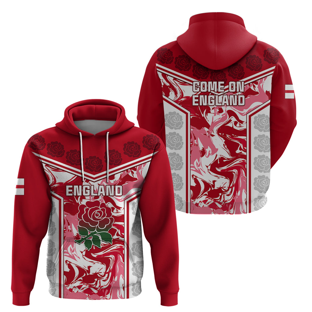 England Rugby Hoodie The Red Rose Come On 2023 World Cup - Wonder Print Shop